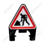  Q-Sign Road Sign - Plastic Temporary Reflective Q-Sign Triangle Road Signs